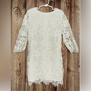 Hayden girls boutique cream crochet lace dress 7/8